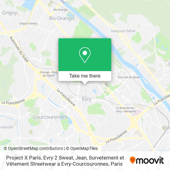 Mapa Project X Paris, Evry 2 Sweat, Jean, Survetement et Vêtement Streetwear a Evry-Courcouronnes