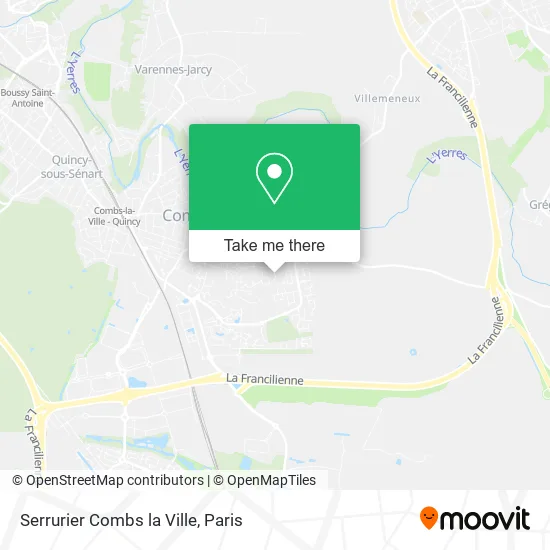 Serrurier Combs la Ville map