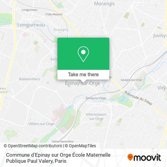 Commune d'Epinay sur Orge École Maternelle Publique Paul Valery map