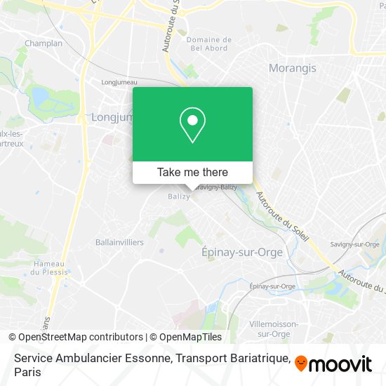 Service Ambulancier Essonne, Transport Bariatrique map