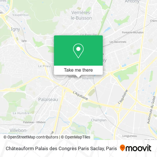 Châteauform Palais des Congrès Paris Saclay map