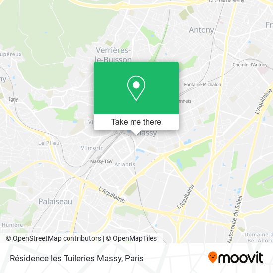 Résidence les Tuileries Massy map