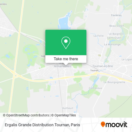 Ergalis Grande Distribution Tournan map