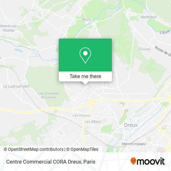 Centre Commercial CORA Dreux map