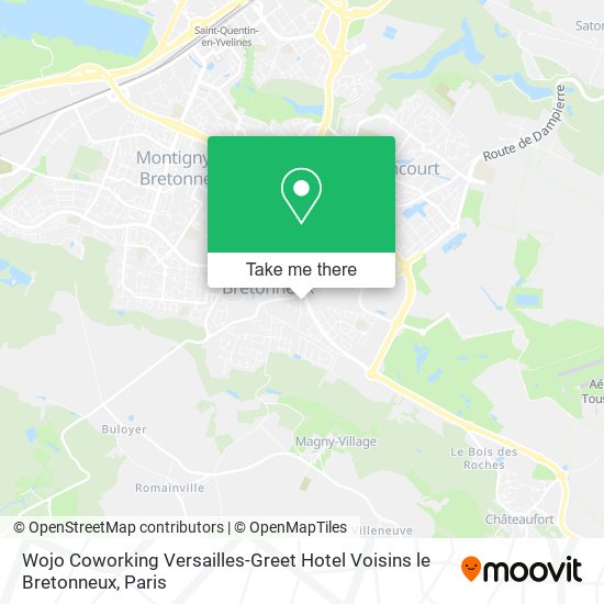 Wojo Coworking Versailles-Greet Hotel Voisins le Bretonneux map