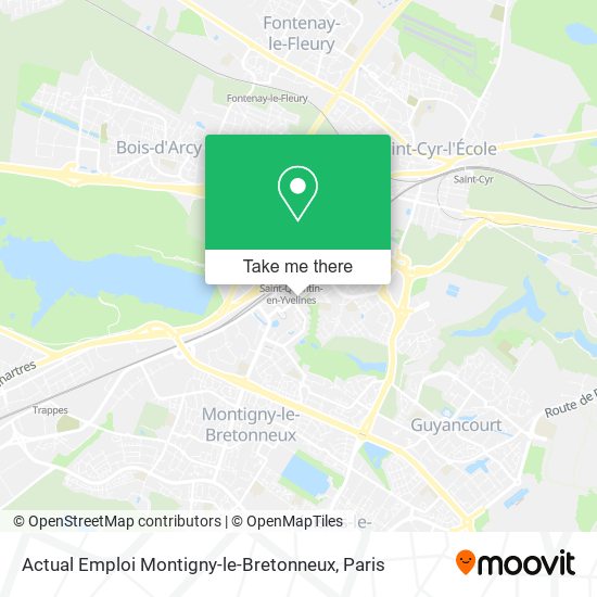 Actual Emploi Montigny-le-Bretonneux map