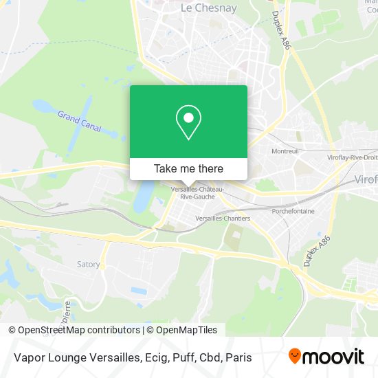 Mapa Vapor Lounge Versailles, Ecig, Puff, Cbd