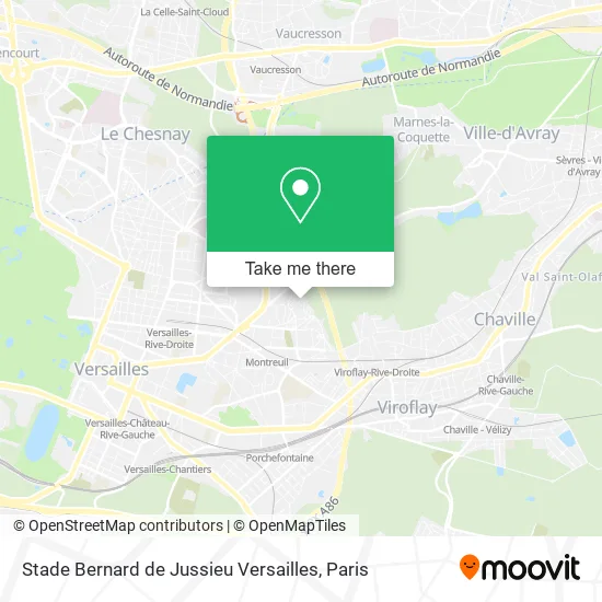 Stade Bernard de Jussieu Versailles map
