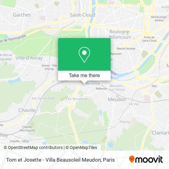 Mapa Tom et Josette - Villa Beausoleil Meudon
