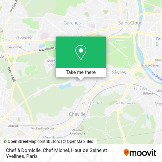 Chef à Domicile, Chef Michel, Haut de Seine et Yvelines map