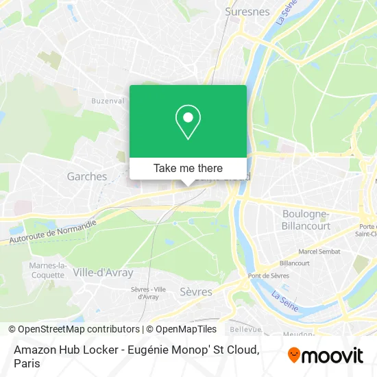 Amazon Hub Locker - Eugénie Monop' St Cloud map