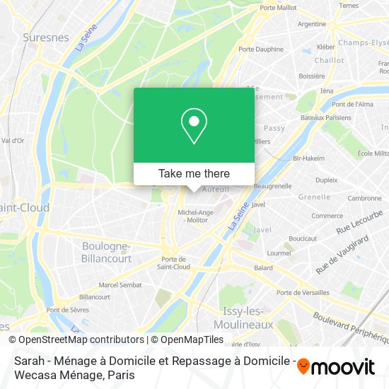 Sarah - Ménage à Domicile et Repassage à Domicile - Wecasa Ménage map