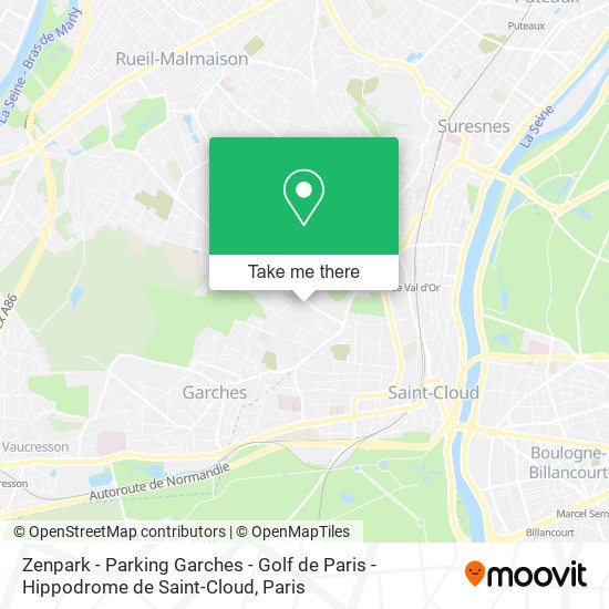 Zenpark - Parking Garches - Golf de Paris - Hippodrome de Saint-Cloud map