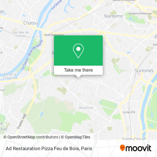 Ad Restauration Pizza Feu de Bois map
