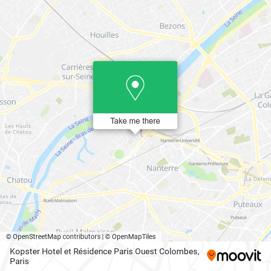 Kopster Hotel et Résidence Paris Ouest Colombes map