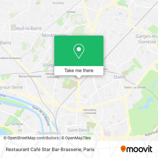Mapa Restaurant Café Star Bar-Brasserie