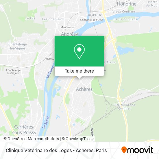 Mapa Clinique Vétérinaire des Loges - Achères