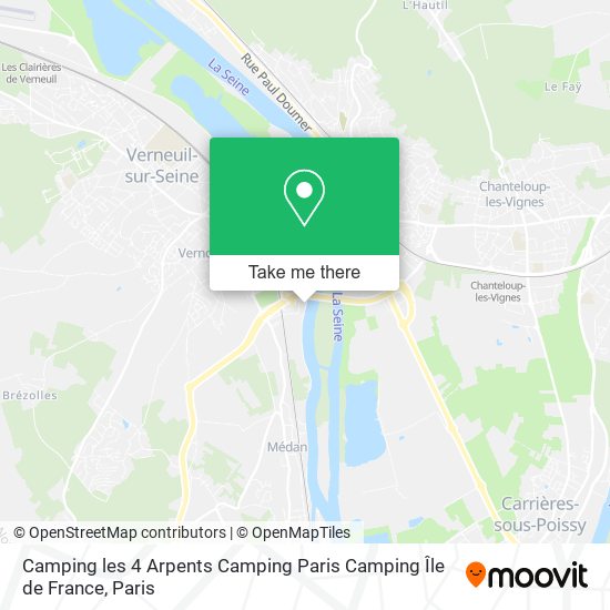 Camping les 4 Arpents Camping Paris Camping Île de France map