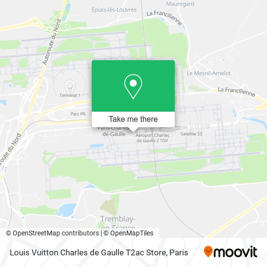 Louis Vuitton Charles de Gaulle T2ac Store map
