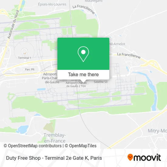 Duty Free Shop - Terminal 2e Gate K map