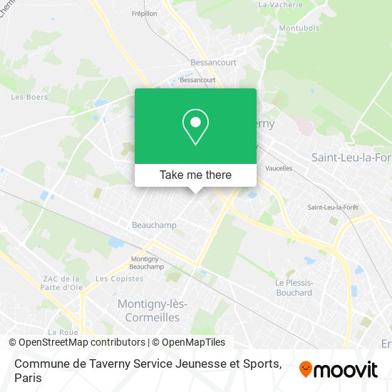 Commune de Taverny Service Jeunesse et Sports map