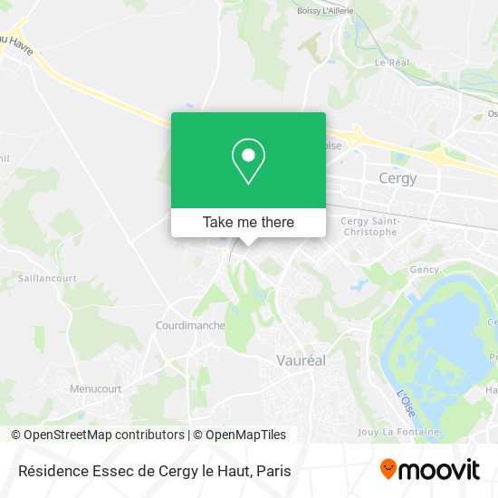 Résidence Essec de Cergy le Haut map