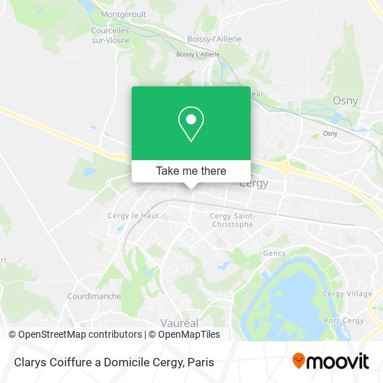 Clarys Coiffure a Domicile Cergy map