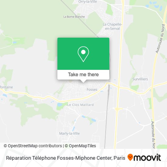 Réparation Téléphone Fosses-Miphone Center map