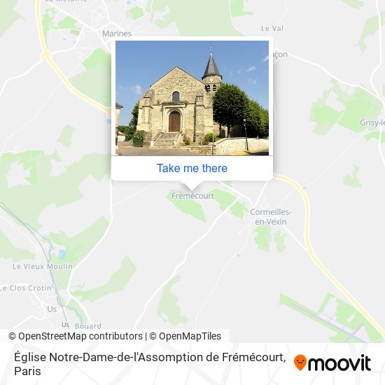 Mapa Église Notre-Dame-de-l'Assomption de Frémécourt