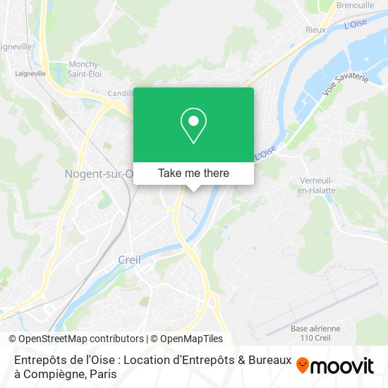 Entrepôts de l'Oise : Location d'Entrepôts & Bureaux à Compiègne map