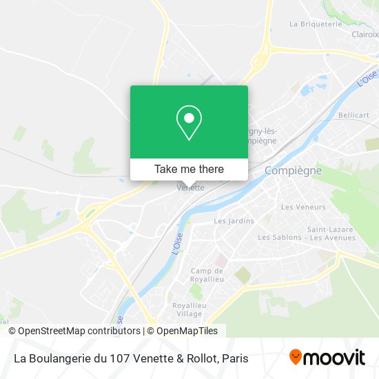 La Boulangerie du 107 Venette & Rollot map