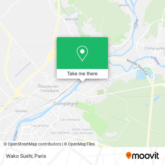 Wako Sushi map