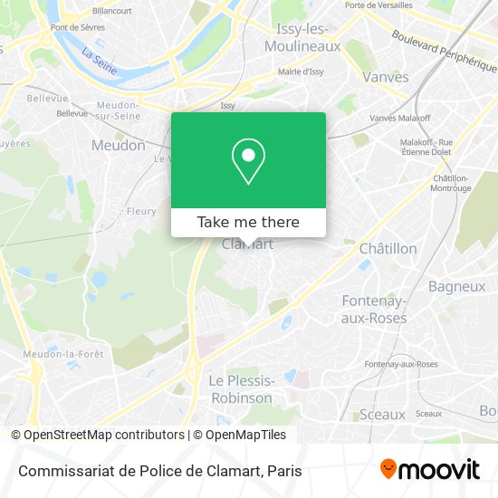 Mapa Commissariat de Police de Clamart