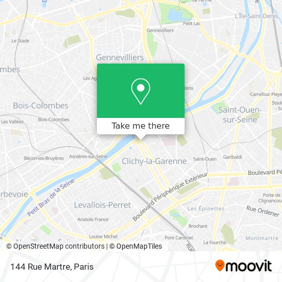 Mapa 144 Rue Martre