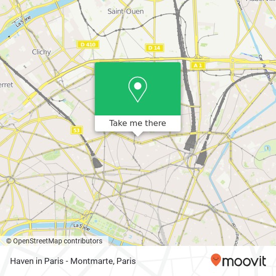 Mapa Haven in Paris - Montmarte