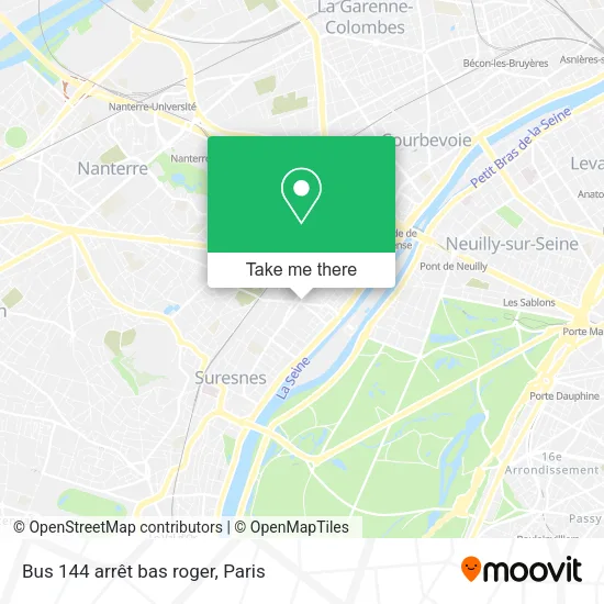 Bus 144 arrêt bas roger map