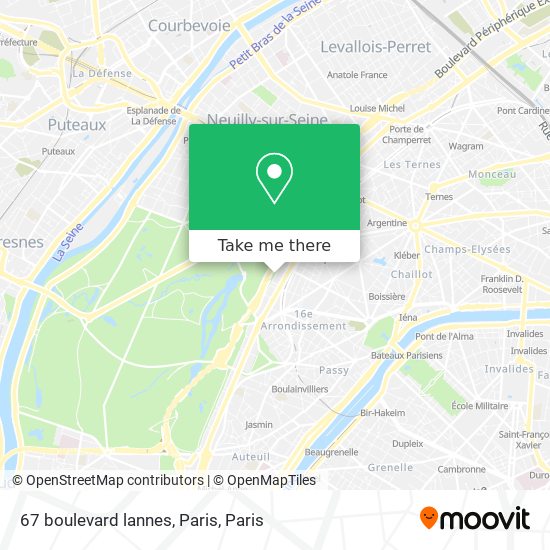 67 boulevard lannes, Paris map