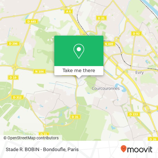 Mapa Stade R. BOBIN - Bondoufle