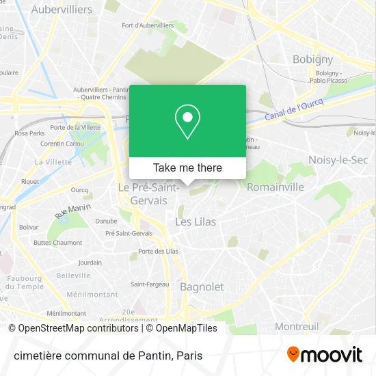 cimetière communal de Pantin map