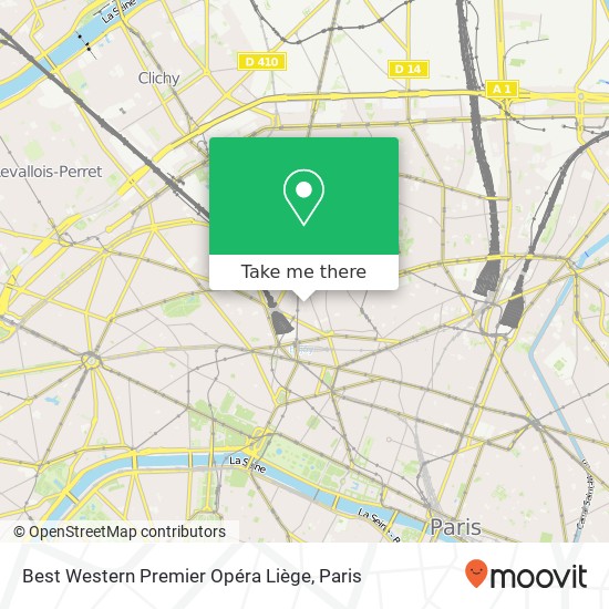 Best Western Premier Opéra Liège map