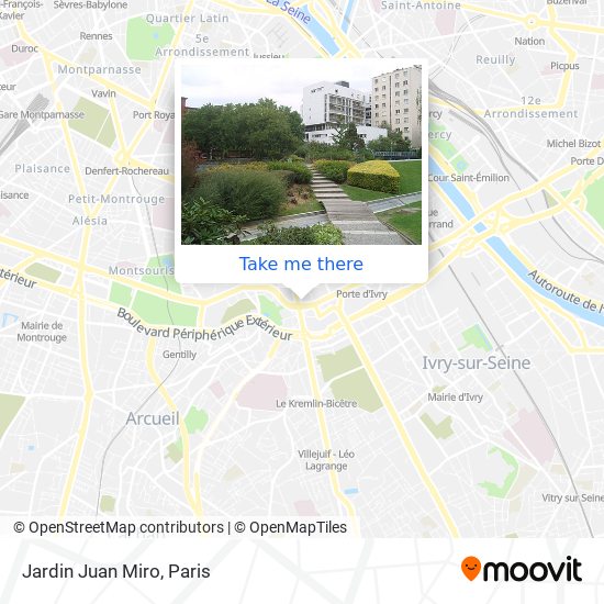 Jardin Juan Miro map