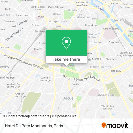 Hotel Du Parc Montsouris map
