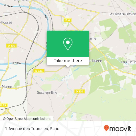 Mapa 1 Avenue des Tourelles