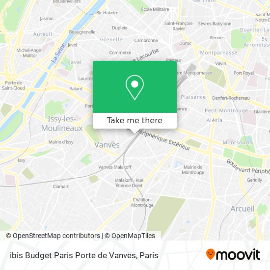 ibis Budget Paris Porte de Vanves map