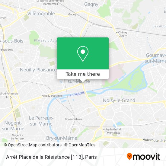 Mapa Arrêt Place de la Résistance [113]