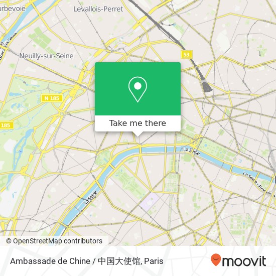 Mapa Ambassade de Chine / 中国大使馆