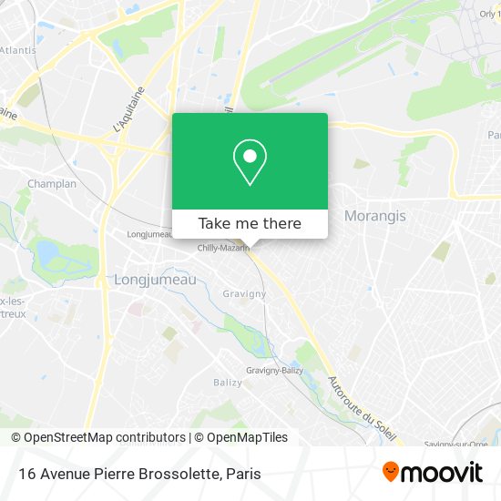 Mapa 16 Avenue Pierre Brossolette