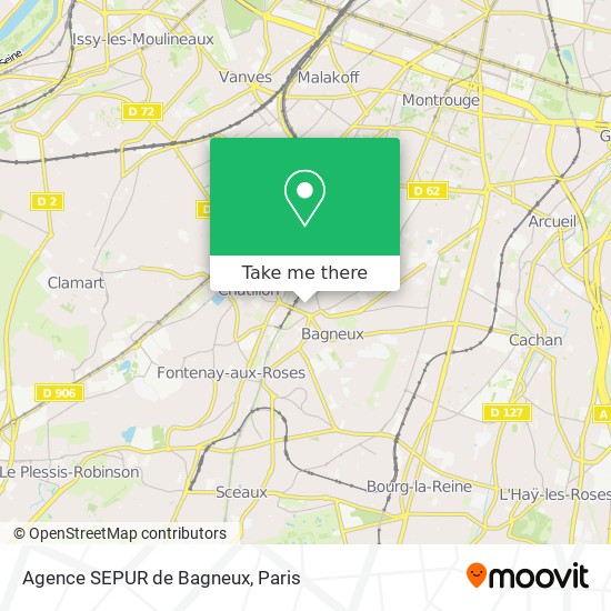 Mapa Agence SEPUR de Bagneux