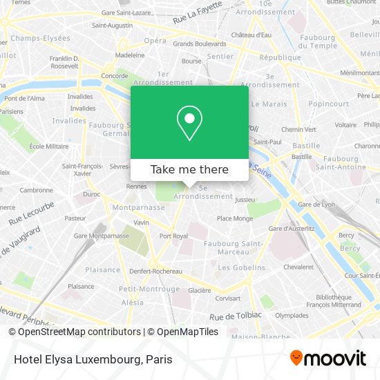 Hotel Elysa Luxembourg map