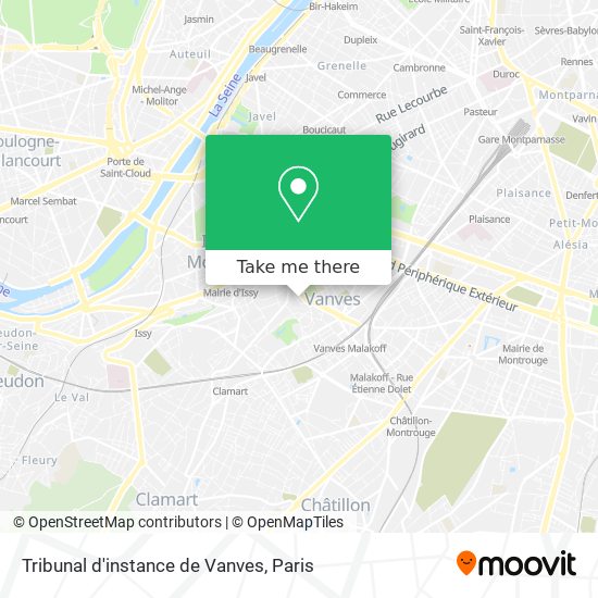 Mapa Tribunal d'instance de Vanves